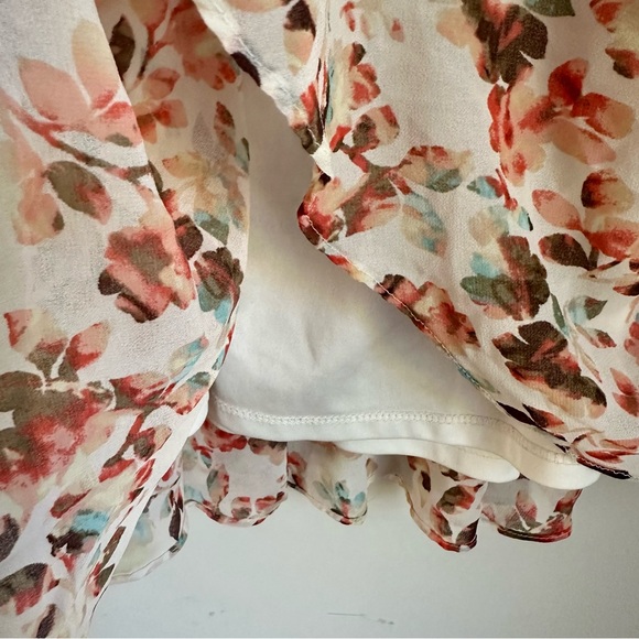 Floral Ruffle White / Cream Multicolor Dress for Bridal or Baby Shower - Picture 6 of 7